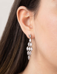 Diamond Simulant Crystal Cascade Drop Earring - link has visual effect only