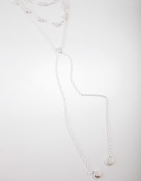 Silver Multi Row Y Shape Necklace - link has visual effect only