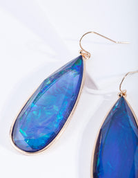 Blue Faux Opal Drop Earrings - link has visual effect only