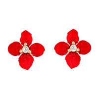 Red Dainty Detailed Petal Stud - link has visual effect only