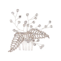 Silver Floating Crystal Leaf Comb - link has visual effect only