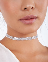 Four Row Diamante Choker & Bracelet Set - link has visual effect only