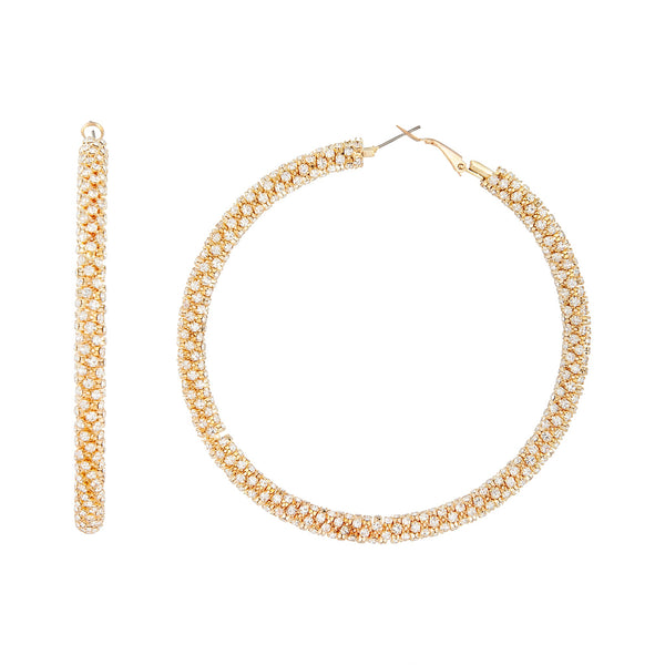 Gold Large Diamante Cup Chain Hoop