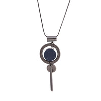 Gunmetal Suspended Disc Necklace - link has visual effect only