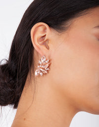 Rose Gold Navette Cluster Stud - link has visual effect only