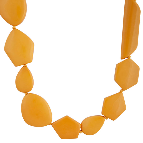 Golden Yellow Acrylic Mixed Long Necklace