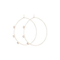 Rose Gold Diamante Trio Hoop Earrings - link has visual effect only