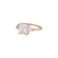Gold Cubic Zirconia Rectangle Ring - link has visual effect only