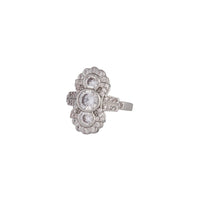 Rhodium Vintage Cubic Zirconia Ring - link has visual effect only