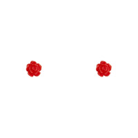 Tiny Red Rose Stud Earrings - link has visual effect only
