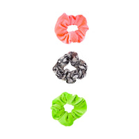 Neon Pink Green Animal Print Scrunchie Pack - link has visual effect only