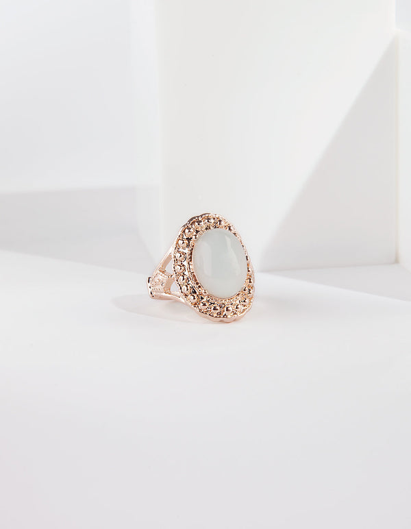 Rose Gold Fine Cut-Out Semi-Precious Ring