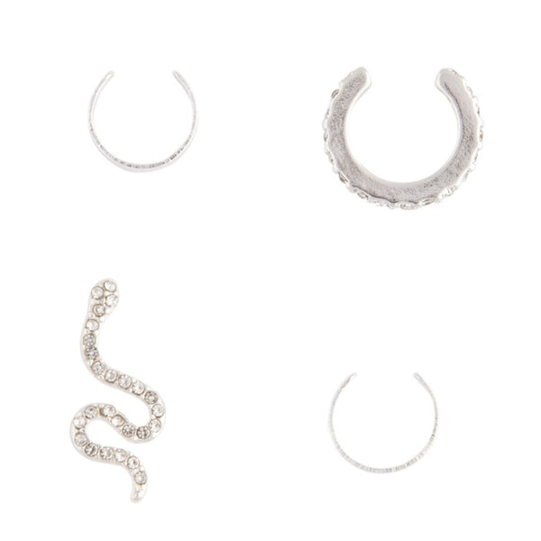 Silver Snake Stud and Cuff Pack