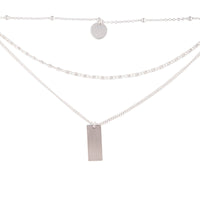 Silver Mixed Chain & Shape Layered Choker - link has visual effect only