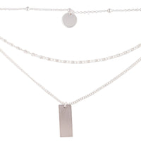 Silver Mixed Chain & Shape Layered Choker - link has visual effect only