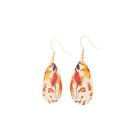 Gold Orange Orchid Teardrop Earrings - link has visual effect only