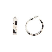 Black White Acrylic Tortoiseshell Hoop Earrings - link has visual effect only