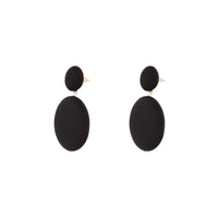 Black Simple Fabric Drop Earrings - link has visual effect only