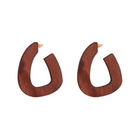 Wood Irregular Hoop Earrings - link has visual effect only