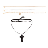 Gold Black Wrap Cross Choker Pack - link has visual effect only