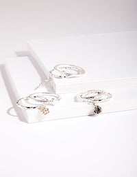 Silver Dainty Diamante Ring Pack - link has visual effect only