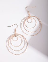 Rose Gold Diamond Cut 4 Hoop Earrings - link has visual effect only