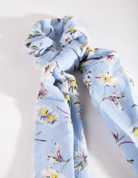 Blue Floral Long Scarf Scrunchie - link has visual effect only
