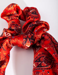Red Paisley Long Scarf Scrunchie - link has visual effect only