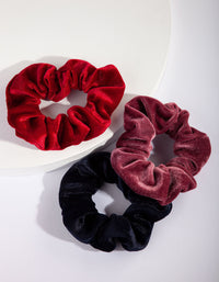 Red Pink Velvet Scrunchie 3 Pack - link has visual effect only