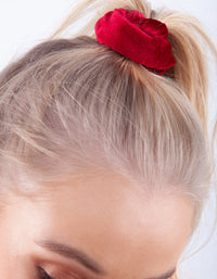 Red Pink Velvet Scrunchie Pack - link has visual effect only