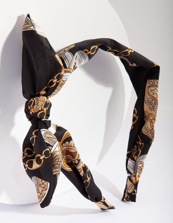 Black Fabric Chain Headband