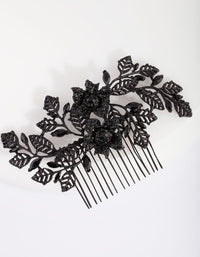 Black Diamante Floral Comb - link has visual effect only