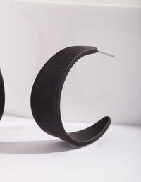 Matte Black 3/4 Hoop Earrings - link has visual effect only