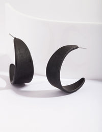 Matte Black 3/4 Hoop Earrings - link has visual effect only