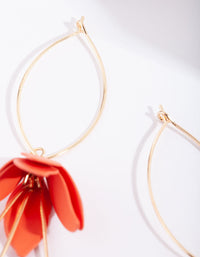 Coral Flower Gold Drop Earrings - link has visual effect only