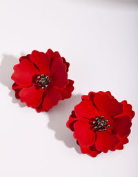 Poppy Red Enamel Earrings - link has visual effect only