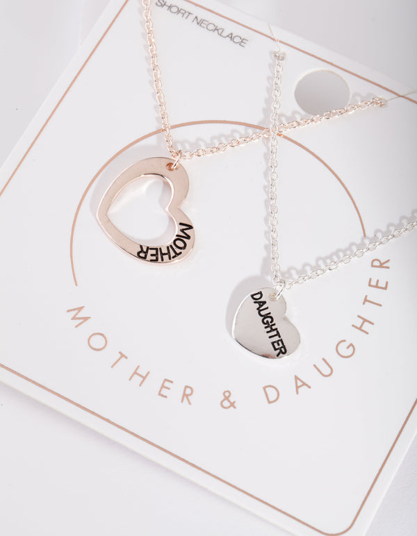 Mother & Daughter Mixed Metal Necklace Set