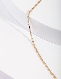 Gold 44cm Tab Chain Necklace - link has visual effect only