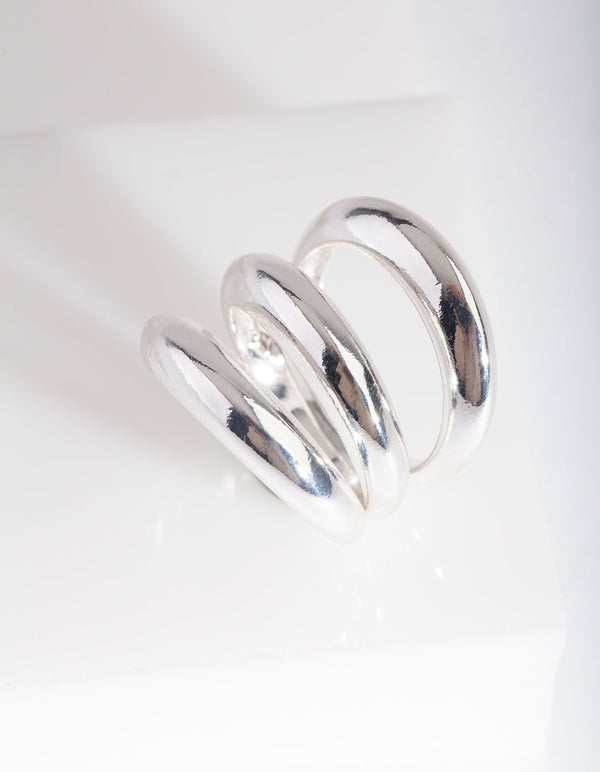 Silver Rounded Ring Stack