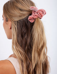 Pink Velvet Bow Scrunchie - link has visual effect only