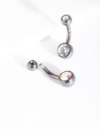 Gunmetal Mini Belly Bar Duo - link has visual effect only