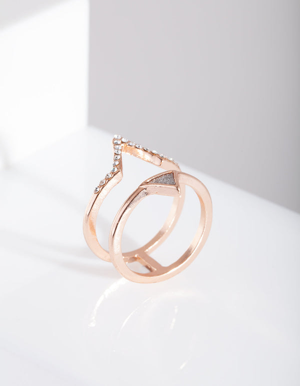Rose Gold Double Triangle Ring