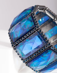 Blue Gunmetal Foil Stone Bracelet - link has visual effect only