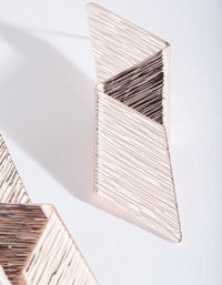 Rose Gold Fold Texture Drop Earrings - link has visual effect only