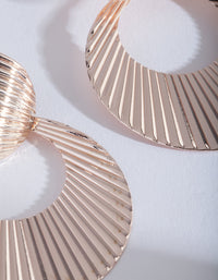Rose Gold Fan Circle Earrings - link has visual effect only