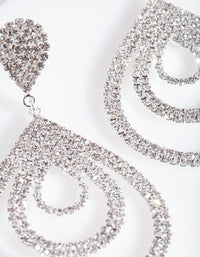 Silver Diamante Multi Droplet Drop Earrings - link has visual effect only
