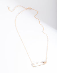 Gold Safety Pin Necklace - link has visual effect only