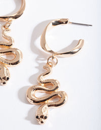 Gold Snake Mini Hoop Earrings - link has visual effect only