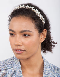 Silver Scattered Pearl Headband - link has visual effect only