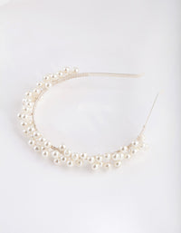 Silver Scattered Pearl Headband - link has visual effect only